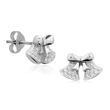 Silver Shine 92.5 Sterling Silver Bow Shape Earring For Women & Girls